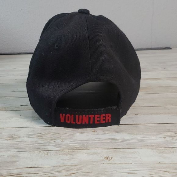 Black Volunteer Firefighter Embroidered Fire Fighter Baseball Cap Hat Velcro - Picture 5 of 9